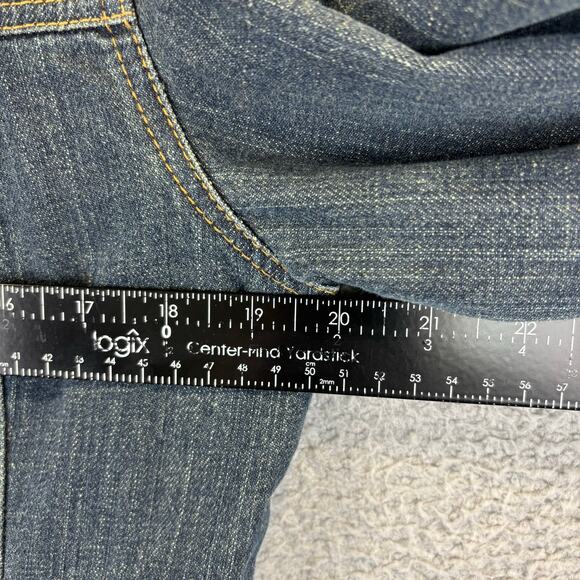 Chicos Silver Denim Jacket Medium Boho Artsy Embroidery Maximal Embellish Floral - Picture 6 of 11